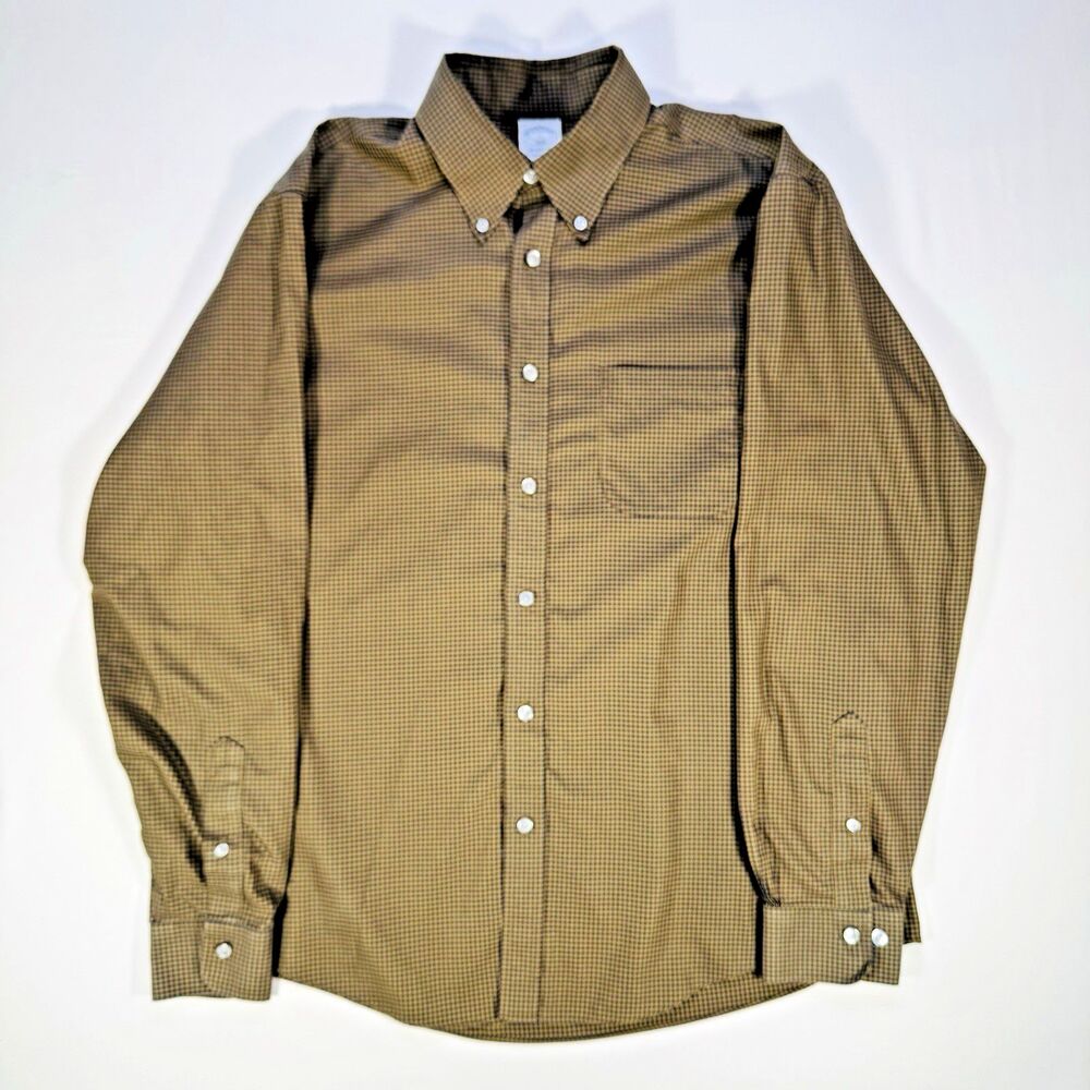 Brooks Brothers 1818 Regent Fit Shirt Men’s L Long Sleeve Non Iron Check Cotton